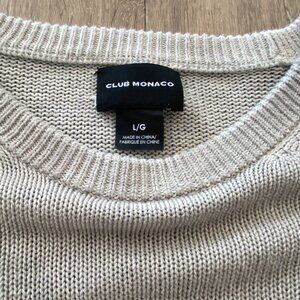 Club Monaco Men’s Crewneck Sweater – Oatmeal / Beige – L